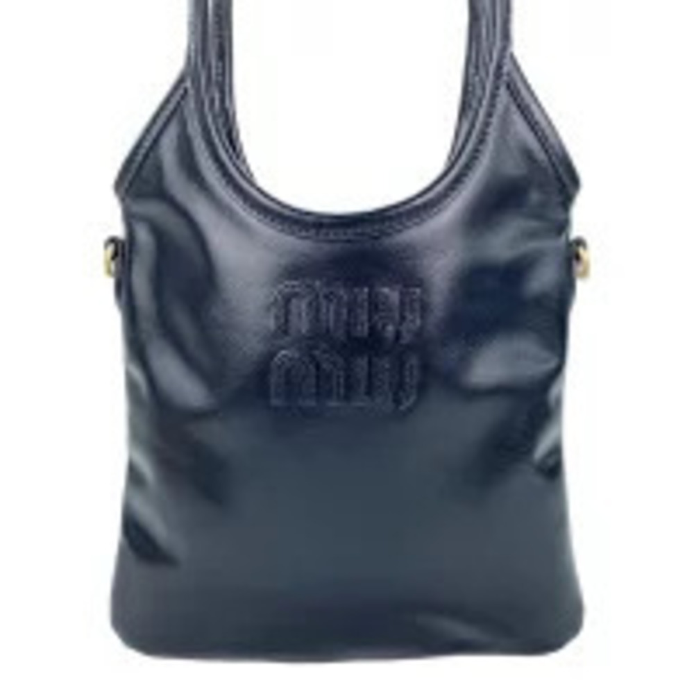 Miu Miu Leather Ivy Handbag Black